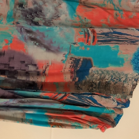 Soft Surroundings Boho Multicolor Abstract Print Peasant Tassels Blouse Small - Picture 5 of 7